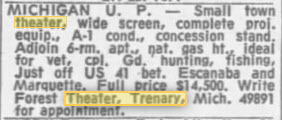 Forest Theater - 17 Aug 1968 For Sale Classified Ad